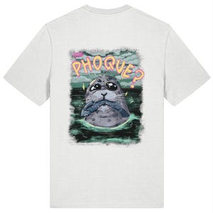 A Phoque? | Camiseta unissex de algodão orgânico com bordado frontal e estampa nas costas imagem 1