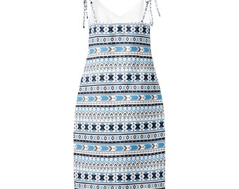 Dorman Aztec Pattern Tie-strap midi dress