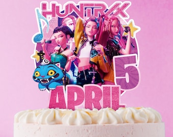 KPop Demon Hunters Cake Topper, Printable Birthday Cake Decoration, Editable Party Decor, Digital Download