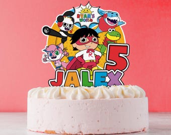 Printable Ryan's Birthday Cake Topper | Customizable World Cake topper | Cake Topper Ryan's video World Party