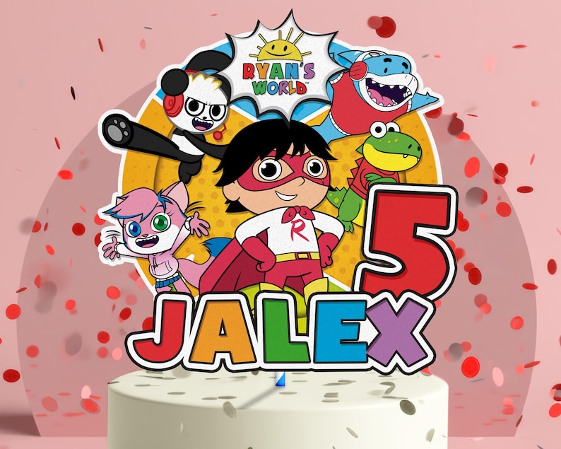 Printable Ryan's Birthday Cake Topper | Customizable World Cake Topper ...