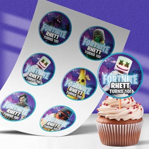 Customizable Fort Game Nite Cupcake toppers | Editable Gaming Battle Royal Party Favor decor