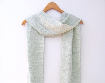 Etsy's Pick! Light Green Scarf, Handmade Artisan Hand Woven Woodland Earth Spirit Clothing for Zen Meditation, Mindfulness, Yoga, Prayer