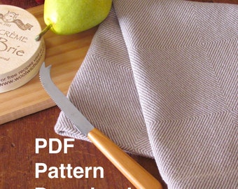 Table or Floor Loom Weaving Pattern Draft PDF, 4 H Harness Shaft Handweaving Cotton Kitchen Hand Woven Dish Tea Towel Downloadable Tutorial