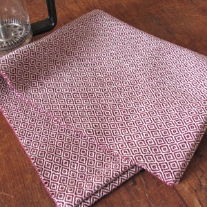 Burgundy Red Kitchen Dish Towel, Handmade Artisan Hand Woven Cotton Eco Cookware, Kitchenware, Gourmet Cook, Chef, Home Baking, Cooking Gift image 5