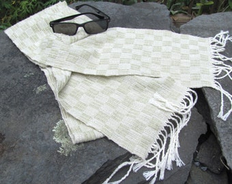 Etsy's Pick! Spiritual Serenity Artisan Handmade Woven Scarf in Light Sage Green for Growth and Renewal, Yoga, Zen, Meditation, Prayer Stole