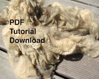 Beginner Wool Fiber Tutorial, Basic Instructions Learn How to Wash, Clean & Card Raw Wool Fleece for Hand Spinning Yarn Digital Download PDF