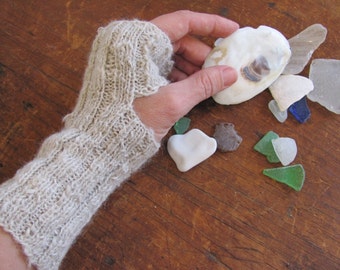 Hand Knitted Fingerless Gloves Pattern PDF Directions, DIY Knitting Downloadable Hand Knit Handwarmer Wrist Warmer Mittens, Winter Mitts