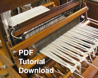 Table or Floor Loom Weaving Instructions, Easy How To Set Up Warp Threads Tutorial for Beginner Handweaving, 4H Harness Shaft Download PDF