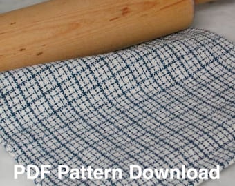 Hand Woven Kitchen Dish Tea Towels Loom Weaving Draft Pattern PDF, 4 Shaft Table or Four Harness Floor Loom Handweaving Digital Download