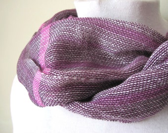 Etsy's Pick! Artisan Hand Woven Cotton Scarf, Deep Amethyst Plum Purple Pink Spring Summer Fall Lightweight Lacy Wrap, Positive Energy Gift