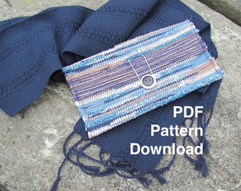 Hand Weaving Pattern Draft for Phone Wallet Clutch Purse, PDF Download Hand Woven Rag Bag 4 H Harness Shaft Floor Loom Handweaving Tutorial