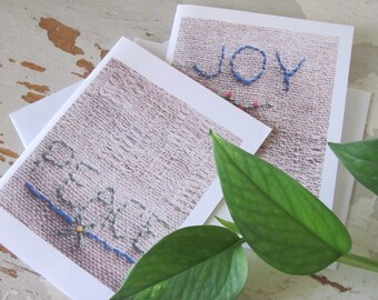 Peace Joy Greeting Cards Set, Encouragement Positive Affirmation Friendship Mindfulness Art Print Cards, Blank Inside Printable PDF Download