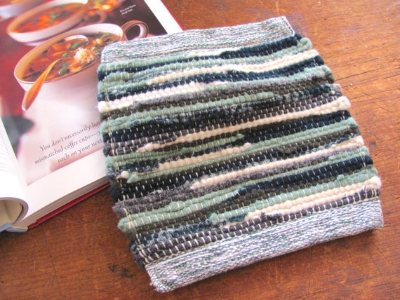 Rustic French Country Modern Farmhouse Decor Oven Hot Mat Foodie Gift Gourmet Cooking Chef Kitchen Decor Hand Woven Green Wool Pot Holder