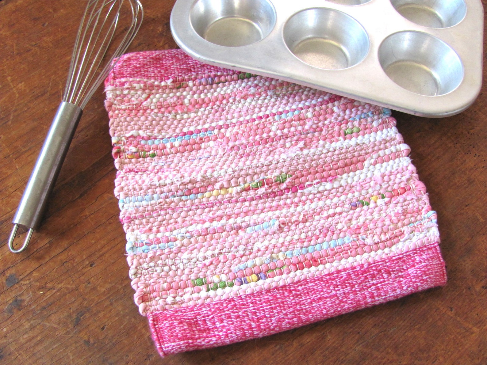 Modern Pink Cotton Kitchen Pot Holder Handmade Woven Eco Etsy