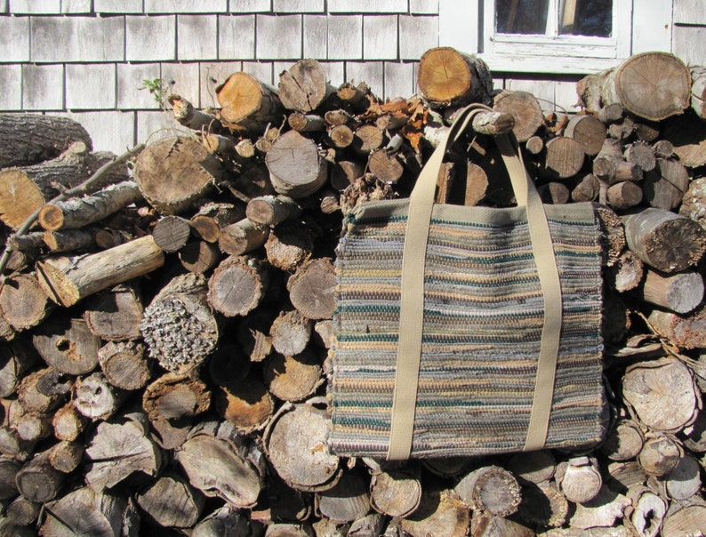 Etsy's Pick Firewood Log Bag, Handmade Woven Log Carrier, Mens Gift, Fireplace Tools, Firewood Tote, for Rustic Cabin Fire Pit, Wood Stove image 3