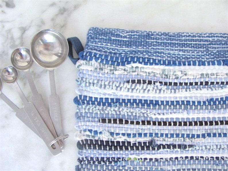 Pot Holder Cook Gift Blue French Country Kitchen Hot Pad Etsy