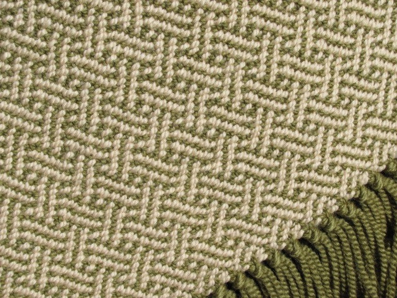 Moss Green Wool Couch Throw Blanket, Handmade Artisan Hand Woven Modern