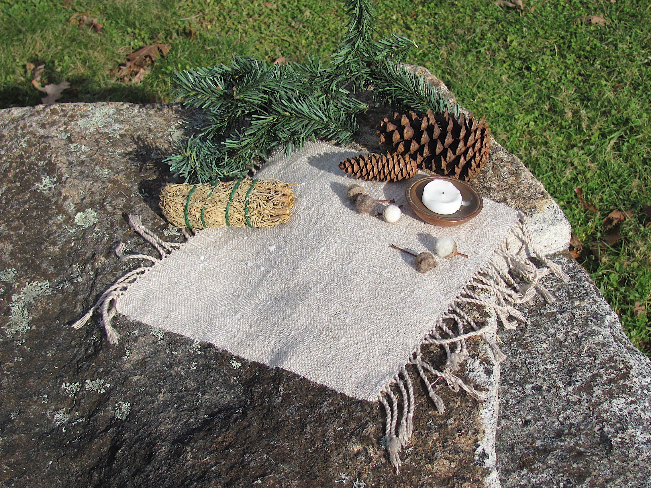 Small Meditation Altar Cloth Table Centerpiece Mat Artisan | Etsy