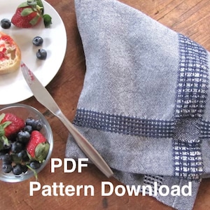 Weaving Pattern Draft PDF for Woven Kitchen Dish Tea Towels, 4H Harness Shaft Table or Floor Loom Handweaving Tutorial Digital Download