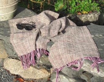 Spiritual Serenity Artisan Hand Woven Meditation Shawl, Handmade in Beige, Sage Green, Rose Pink Amethyst Purple for Calm Balance & Prayer