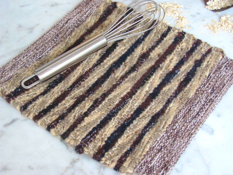 Wool Kitchen Pot Holder, Handmade BBQ Grill Stove Hot Mat, Foodie Cooking Baking Gifts, Eco Earth Friendly Hygge Modern Rustic Cabin Decor image 3