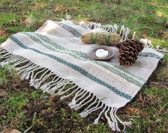 Etsy Pick! Meditation Altar Cloth Table Mat for Spiritual Prayer, Artisan Handmade Woven, Zen Garden Woodland Green Earth Element Feng Shui