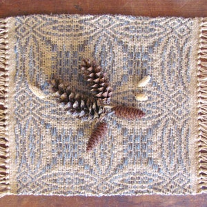 Rustic Fall Harvest Hygge Woven Wool Table Runner Square, Cozy Autumn Centerpiece Mat for Country Home Decor, Primitive or Modern Farmhouse image 9