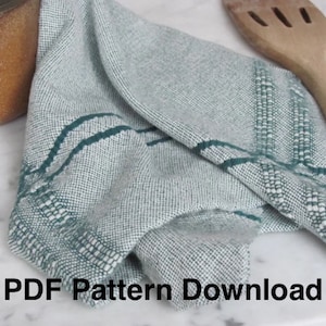 Weaving Pattern Draft PDF for Kitchen Dish Tea Towels, Easy Handwoven 4 Shaft Four Harness Table or Floor Loom Download Digital Instructions