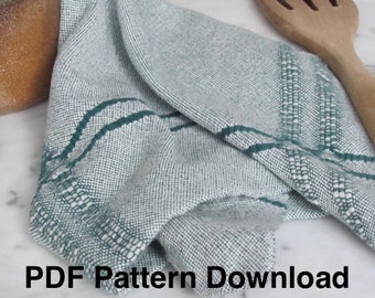 Kitchen Dish Tea Towel Loom Weaving Pattern Draft PDF, Handweaving 4 Shaft Four Harness Table or Floor Loom Download Digital Instructions