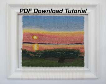 Tapestry Art Loom Weaving Instructions, Easy Beginner Handweaving Tutorial, How To Weave on an Upcycled Recycled Picture Frame, PDF Download