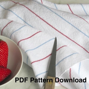 Kitchen Tea Towels Weaving Pattern Draft PDF, Easy Beginner Handweaving 4H Harness Shaft Table or Floor Loom Digital Download Instructions