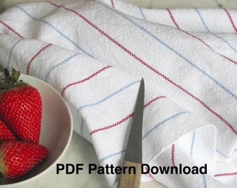 Kitchen Tea Towels Weaving Pattern Draft PDF, Easy Beginner Handweaving 4H Harness Shaft Table or Floor Loom Digital Download Instructions