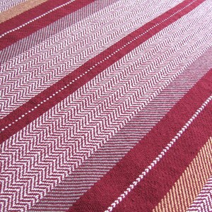 Gourmet Baking Gift, Handmade Artisan Woven Cranberry Red Kitchen Dish Towel in Herringbone Stripe Cotton for Chef, Foodie, Cook, Baker image 6