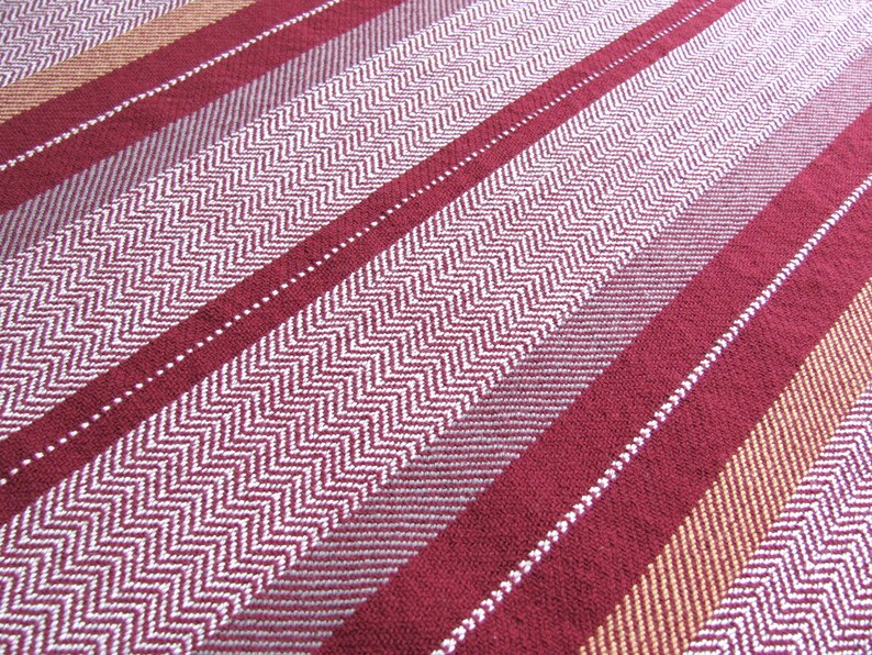 Gourmet Baking Gift, Handmade Artisan Woven Cranberry Red Kitchen Dish Towel in Herringbone Stripe Cotton for Chef, Foodie, Cook, Baker image 6