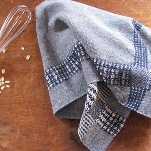 Indigo Navy Blue Kitchen Dish Towel, Artisan Handmade Hand Woven for Home Baking, Cooking, Gourmet Chef, Foodie Gift, Nautical Beach Decor image 5