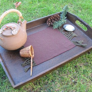 Fire Spirit Burgundy Red Altar Mat Cloth for Prayer Blessings, Meditation, Feng Shui Earth Element, Pagan Wiccan Rituals, Artisan Hand Woven image 6