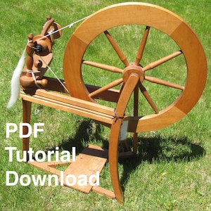 Handmade Yarn Hand Spinning Tutorial, Beginner Handspinning Instructions, Treadle Wheel Learn How to Spin Yarn Class, Digital Download PDF