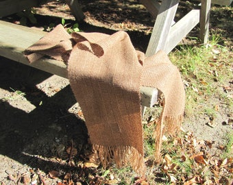 Etsy Pick! Earthy Chestnut Brown Alpaca Scarf, Artisan Handmade Hand Woven Autumn Fall Winter Classic Modern Rustic Mountain Cabin Accessory