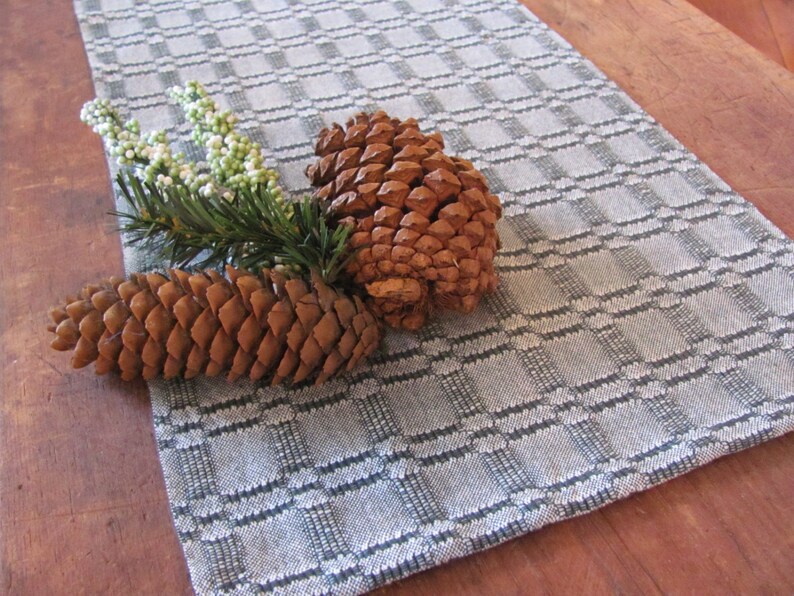 Short Modern Rustic Farmhouse Table Runner Hand Woven Etsy