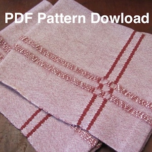 Weaving Pattern Draft PDF for Kitchen Dish Towel 4 Shaft Four Harness Table or Floor Loom Handweaving Digital Download Tutorial Instructions