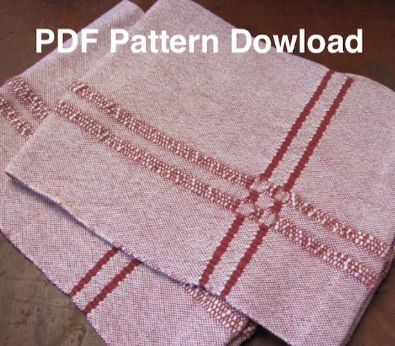 Weaving Pattern Draft PDF for Kitchen Dish Towel 4 Shaft Four Harness Table or Floor Loom Handweaving Digital Download Tutorial Instructions