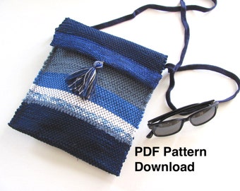 Cross Body Bag Cloth Purse Hand Loom Weaving Pattern Draft PDF, 4H Harness Shaft Table or Floor Loom Handweaving Digital Download Tutorial