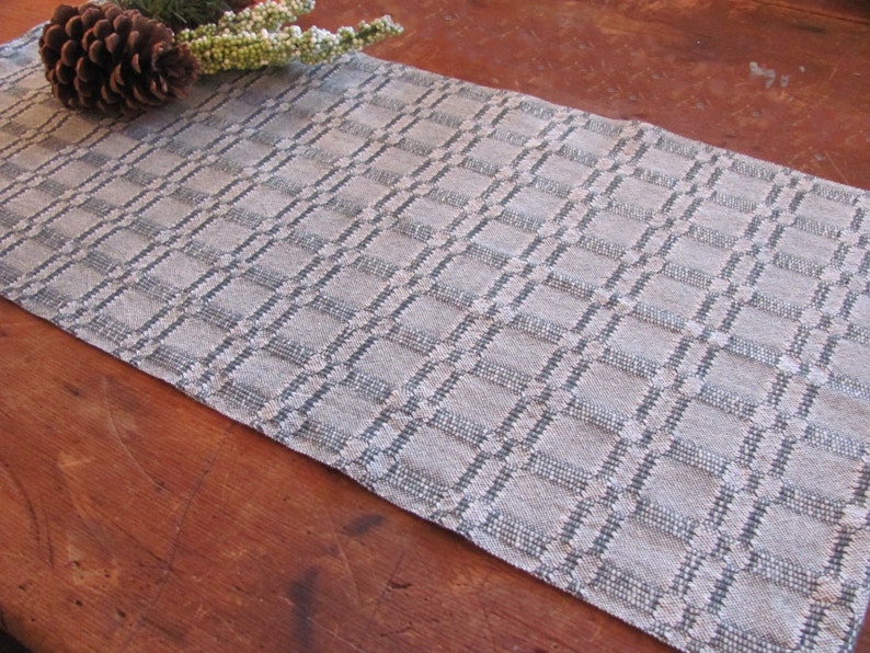 Short Modern Rustic Farmhouse Table Runner Hand Woven Etsy