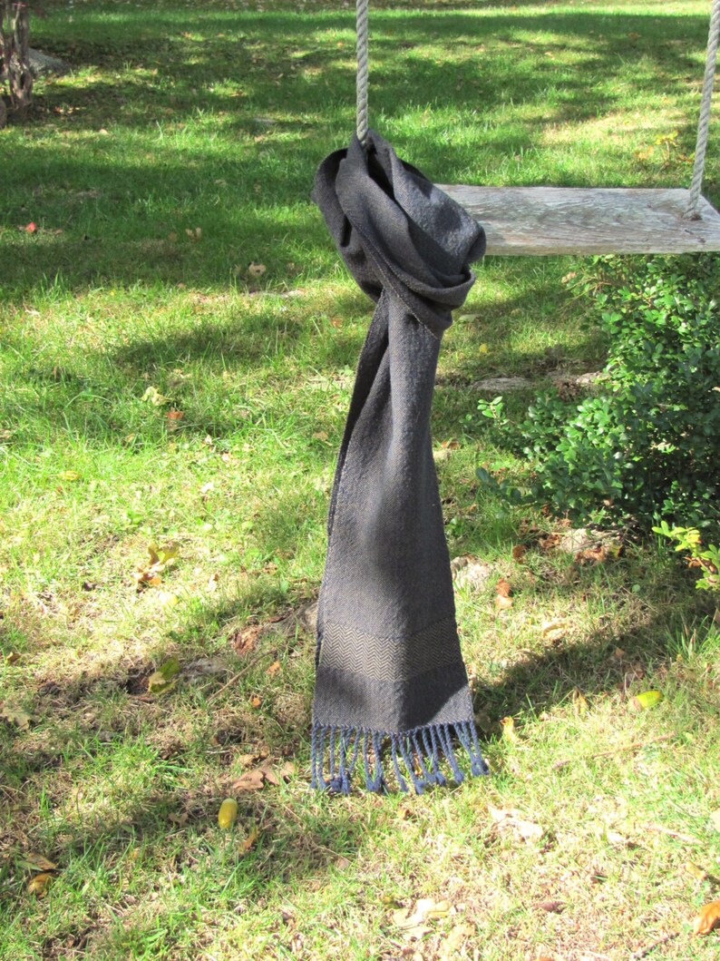 Navy Blue & Dark Sage Green Cotton Scarf Rustic Urban Mens Etsy