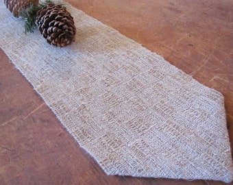 Woodland Rustic Artisan Woven Gray Linen Altar Cloth, Table Runner for Crystal Display, Winter Solstice or Yule Celebration, Zen Chabu Decor