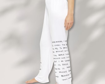 Inspirational Poetry Pajama Pants, Cozy Sleepwear & Loungewear Gift | Self-Care Gift, Reading Pants, Relaxing Night In Comfort, Poem Pants