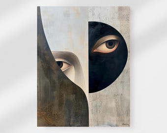 Surreal Eye Wall Art Print, Abstract Eye Canvas, Mystical Minimalist Decor, Third Eye Art, Modern Spiritual Wall Art, Meditation Room Art