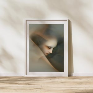 Ethereal Dreamscape – Surreal Abstract Female Portrait, Soft Minimalist Art, Figurative Wall Decor, Modern Mystical Printable Wall Art