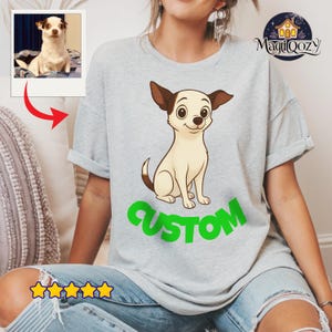 Custom Dog Face Shirt - Cartoon Portrait from Your Photo - Your Dog, Your Shirt - Made with Love